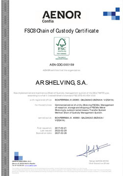 FSC® Chain of Custody Certificate